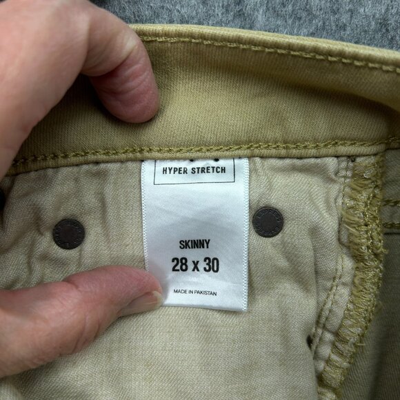 Express Hyper Stretch Skinny Jeans Men's Size 28 X 30 Mid Rise Tan Denim - Picture 5 of 12